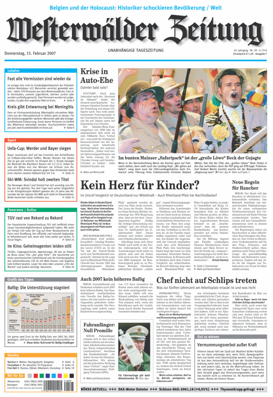 Westerwälder Zeitung vom Donnerstag, 15.02.2007