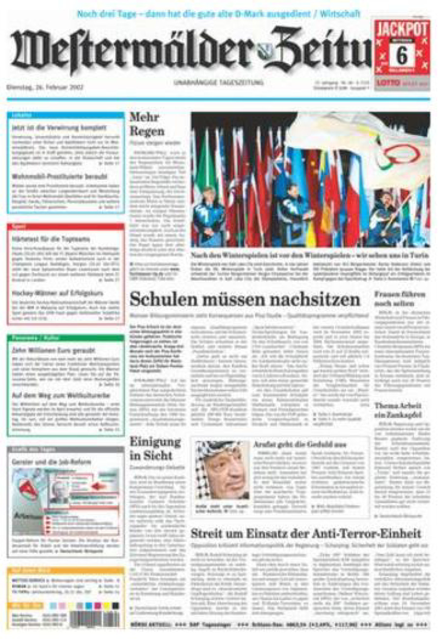 Westerwälder Zeitung vom Dienstag, 26.02.2002