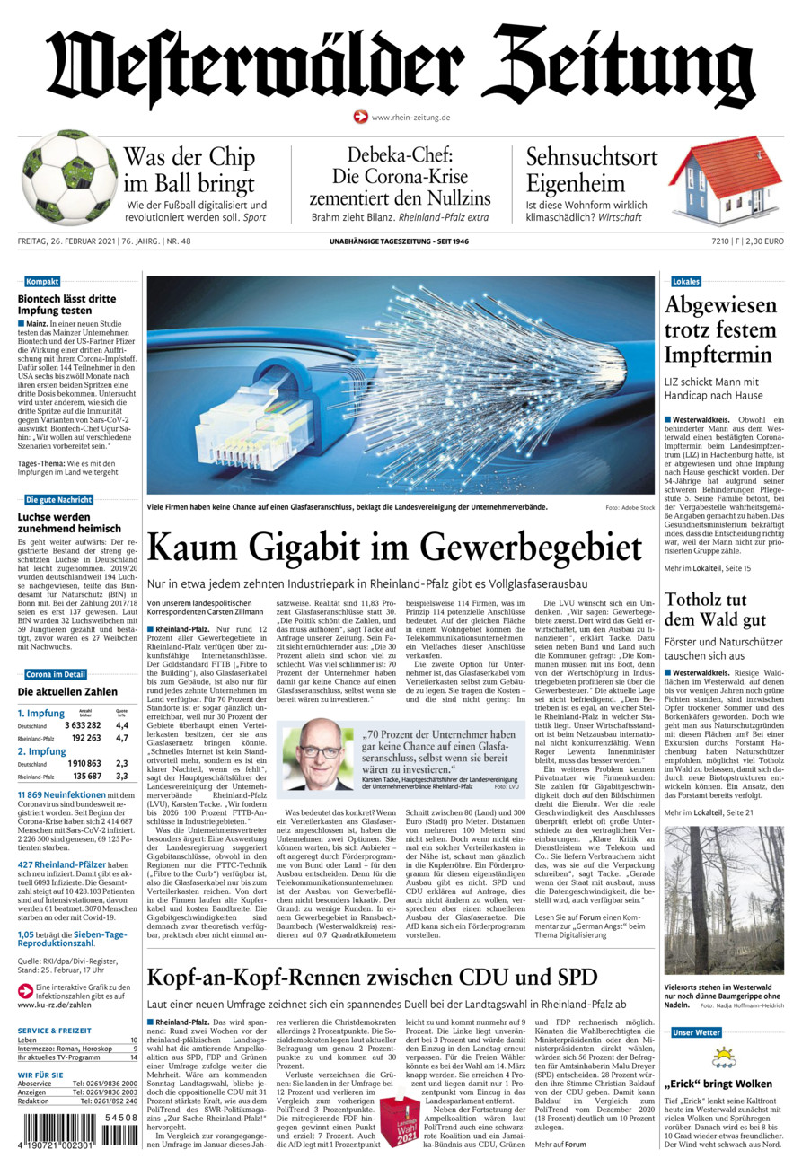 Westerwälder Zeitung vom Freitag, 26.02.2021