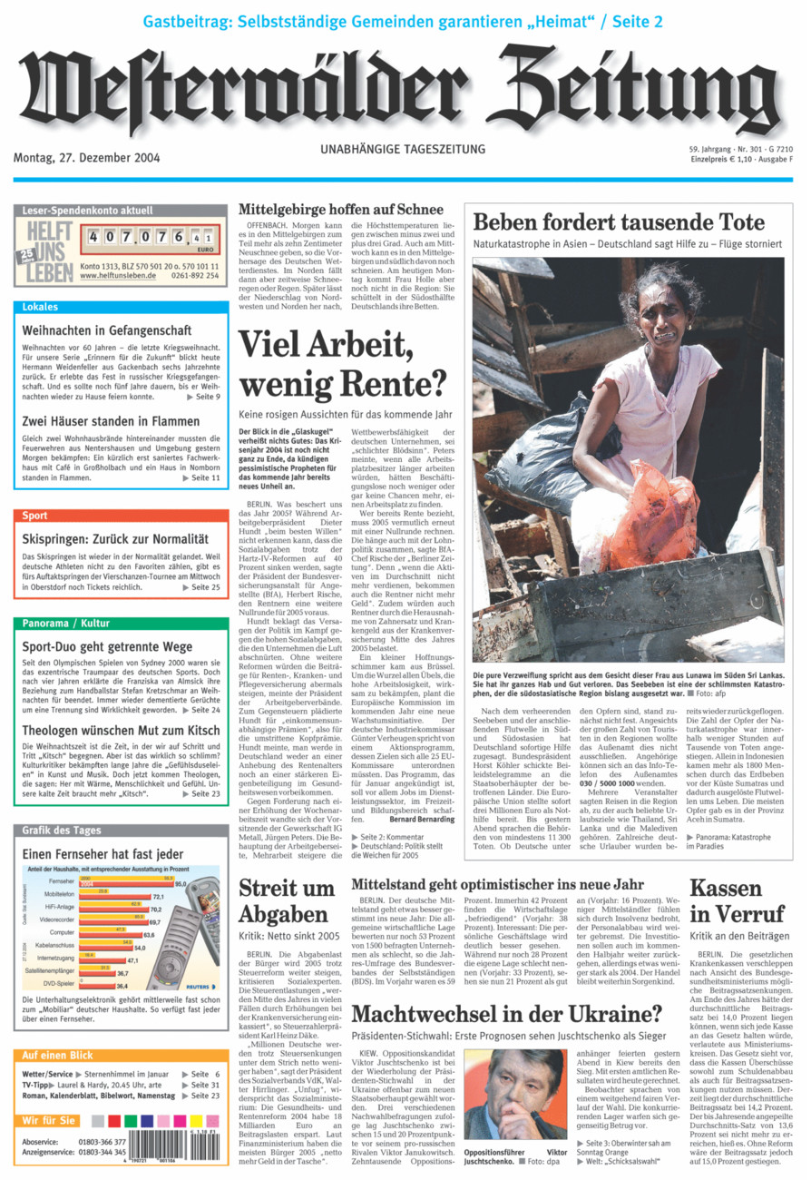 Westerwälder Zeitung vom Montag, 27.12.2004
