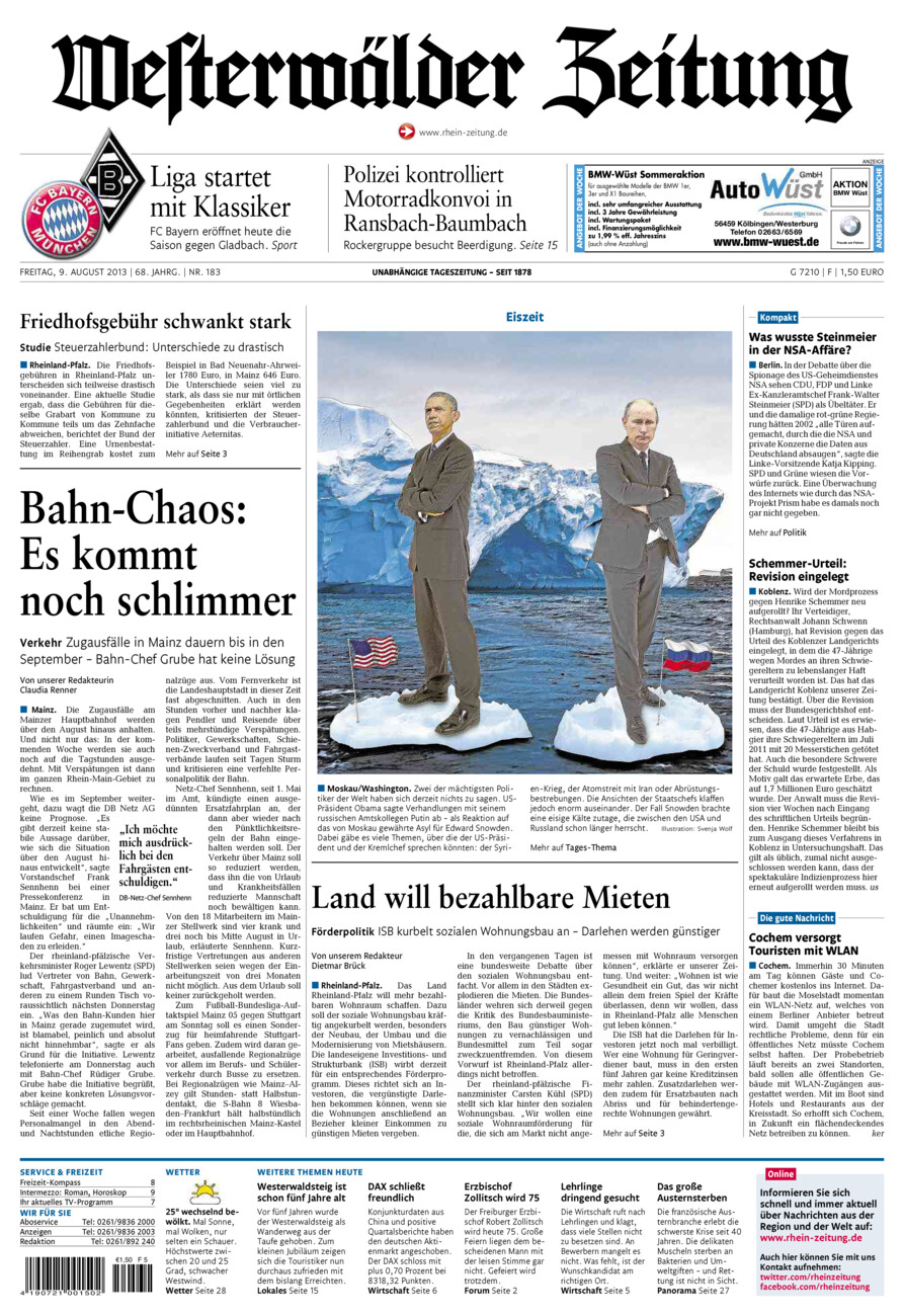 Westerwälder Zeitung vom Freitag, 09.08.2013