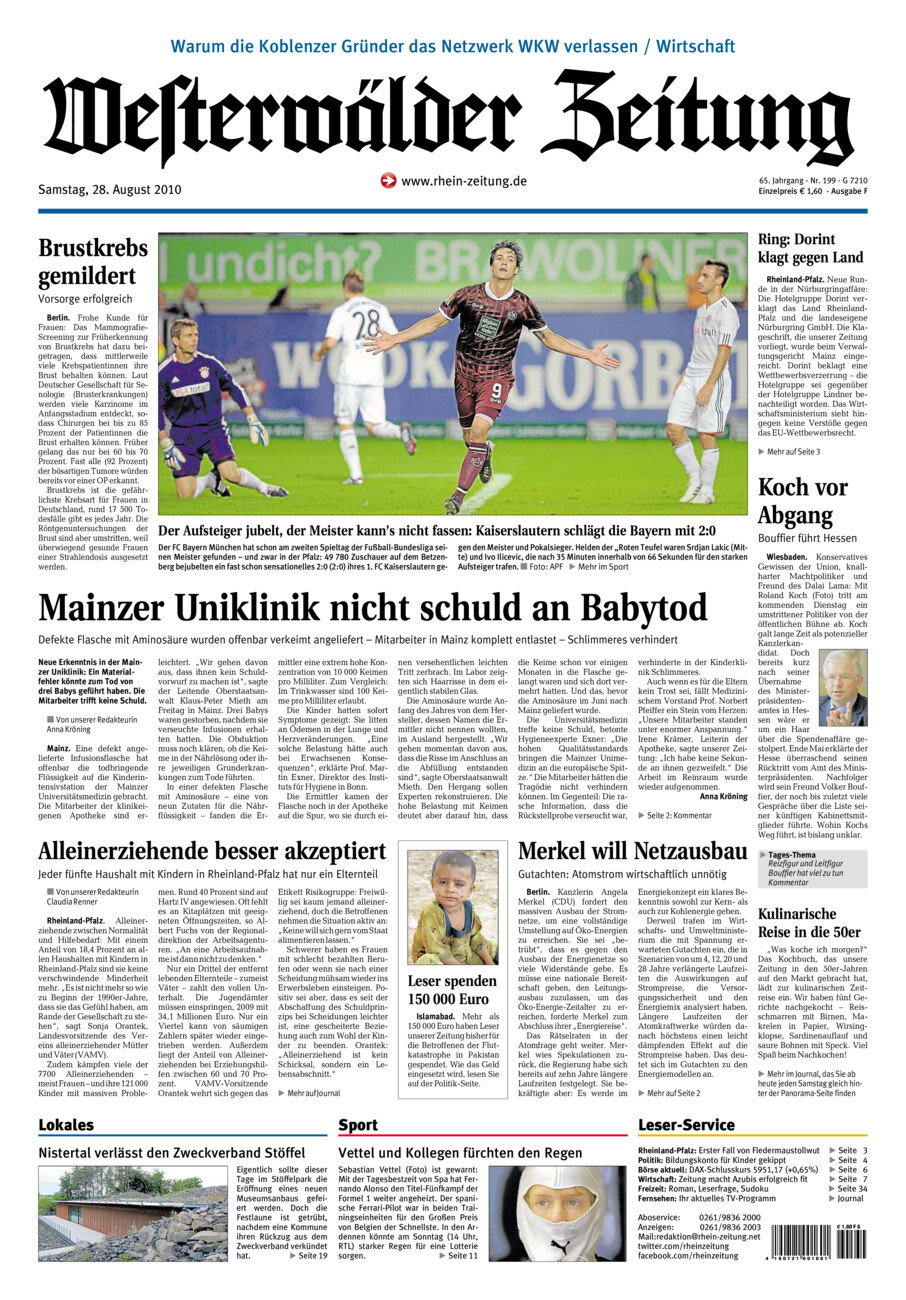 Westerwälder Zeitung vom Samstag, 28.08.2010