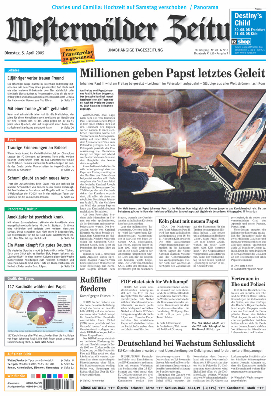 Westerwälder Zeitung vom Dienstag, 05.04.2005