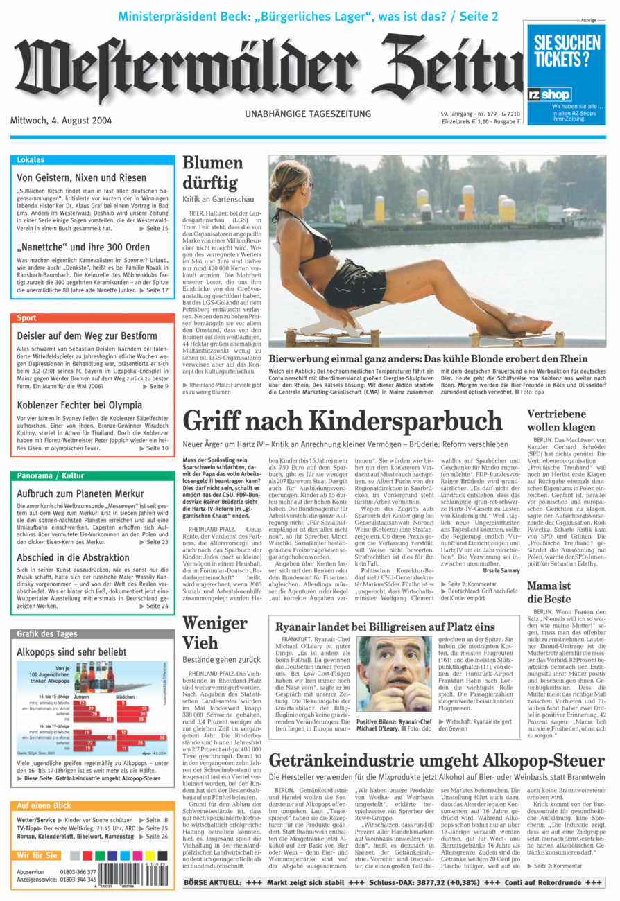 Westerwälder Zeitung vom Mittwoch, 04.08.2004