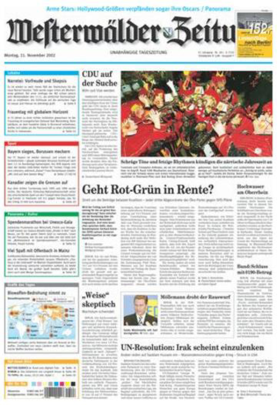 Westerwälder Zeitung vom Montag, 11.11.2002