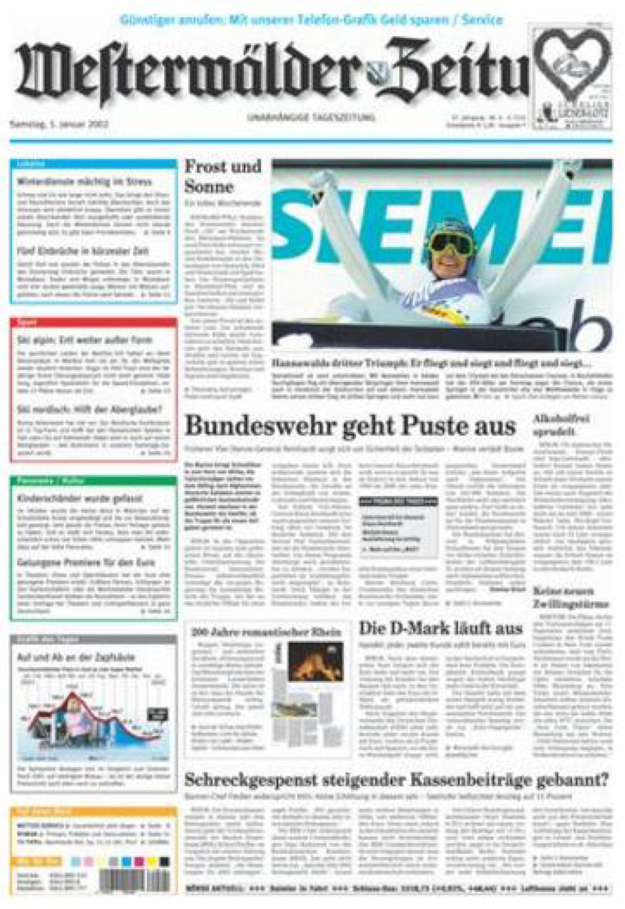 Westerwälder Zeitung vom Samstag, 05.01.2002