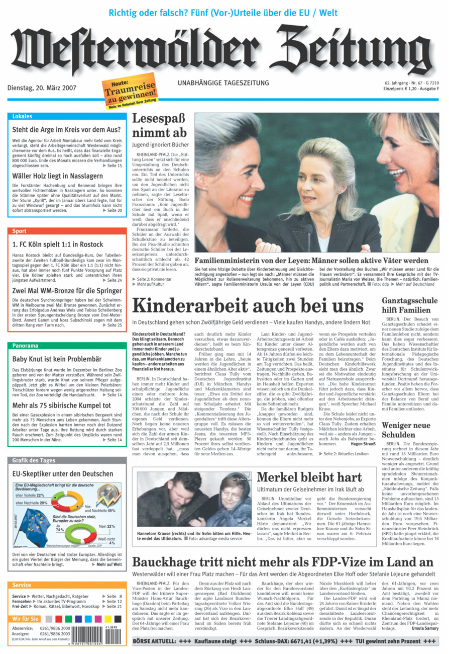 Westerwälder Zeitung vom Dienstag, 20.03.2007