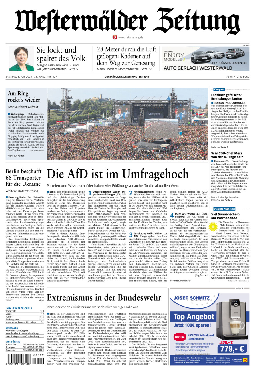 Westerwälder Zeitung vom Samstag, 03.06.2023