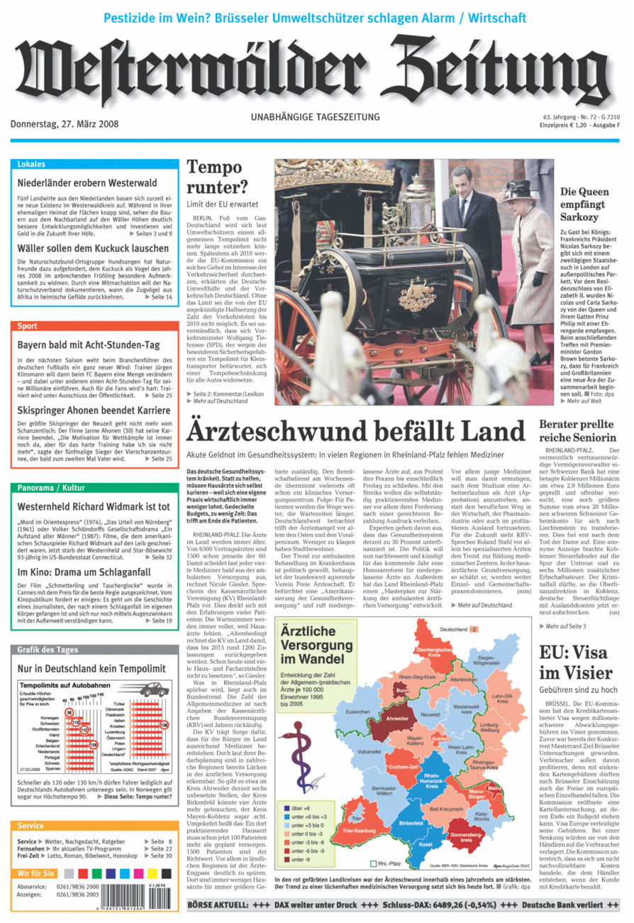 Westerwälder Zeitung vom Donnerstag, 27.03.2008