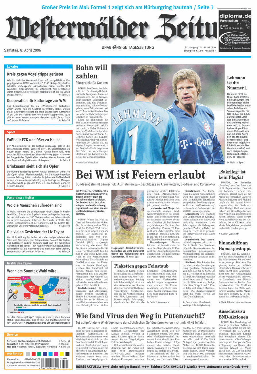 Westerwälder Zeitung vom Samstag, 08.04.2006