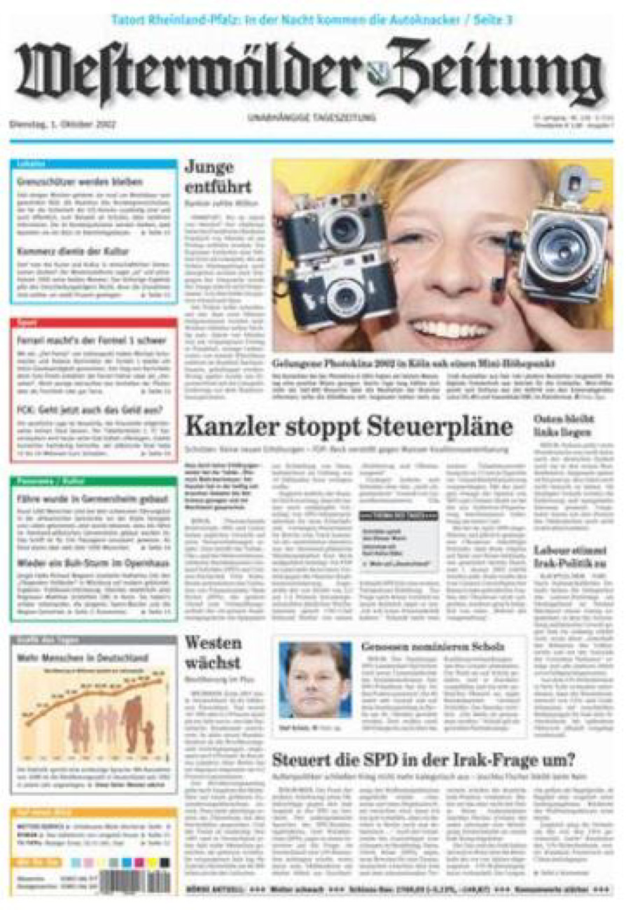 Westerwälder Zeitung vom Dienstag, 01.10.2002