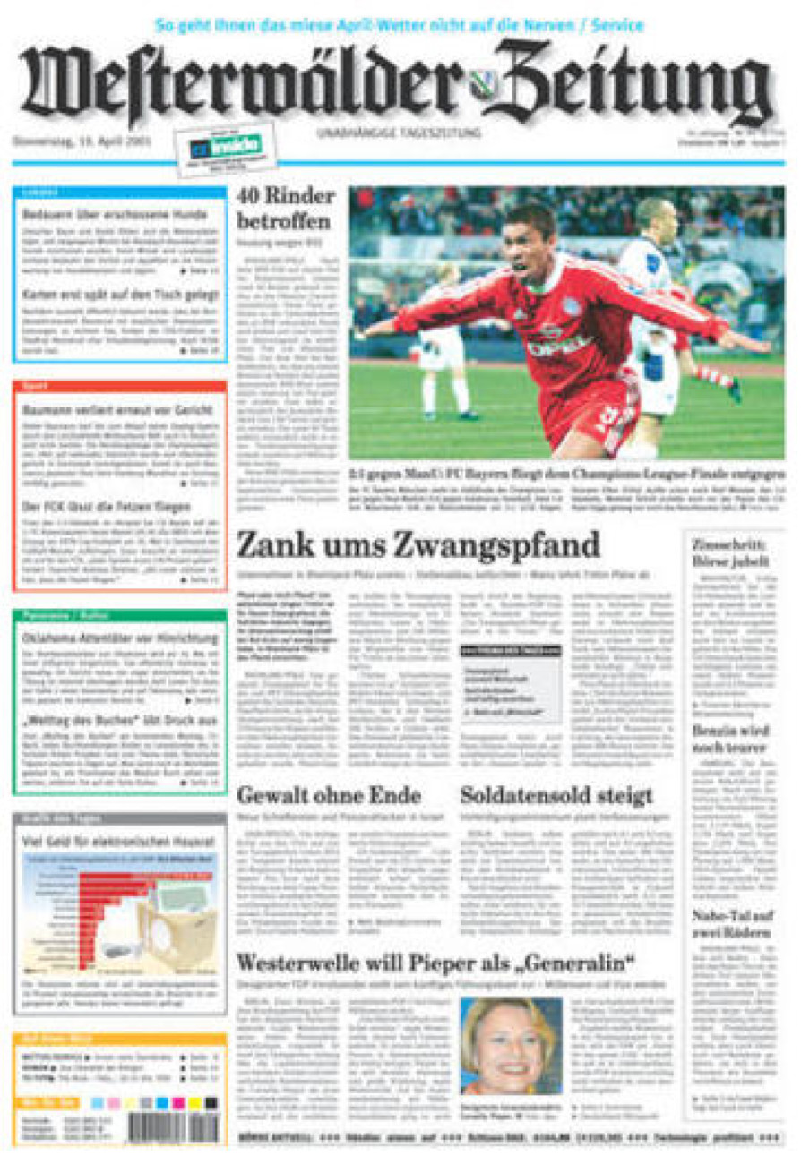 Westerwälder Zeitung vom Donnerstag, 19.04.2001