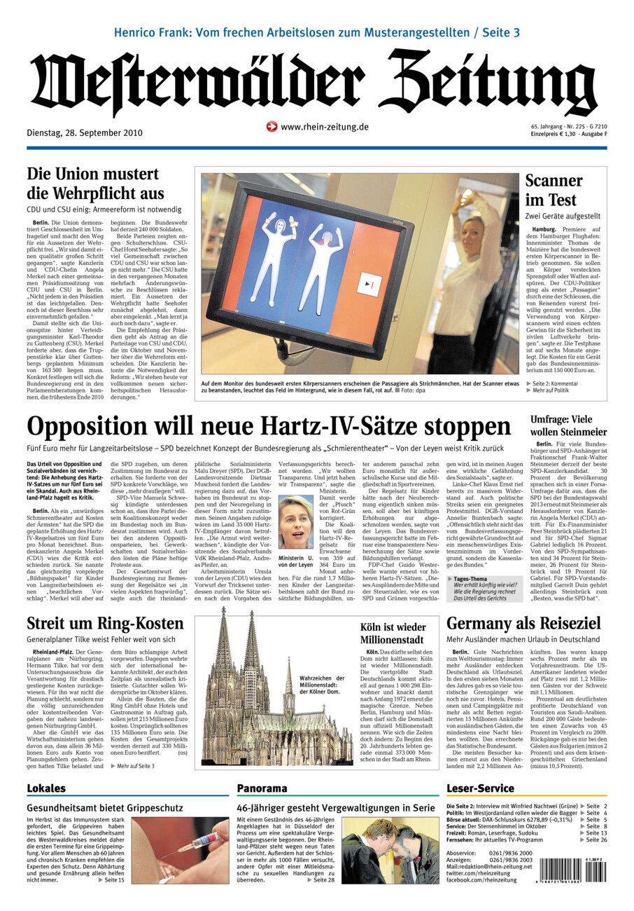 Westerwälder Zeitung vom Dienstag, 28.09.2010