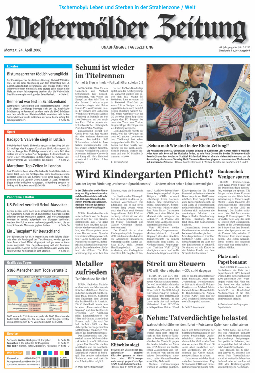 Westerwälder Zeitung vom Montag, 24.04.2006