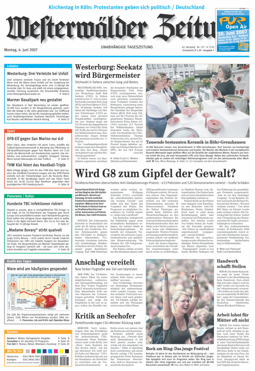 Westerwälder Zeitung vom Montag, 04.06.2007