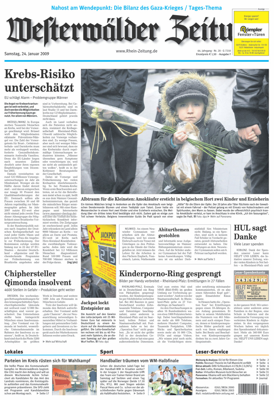 Westerwälder Zeitung vom Samstag, 24.01.2009