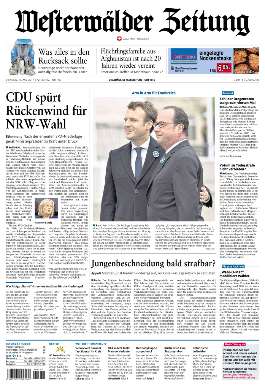Westerwälder Zeitung vom Dienstag, 09.05.2017