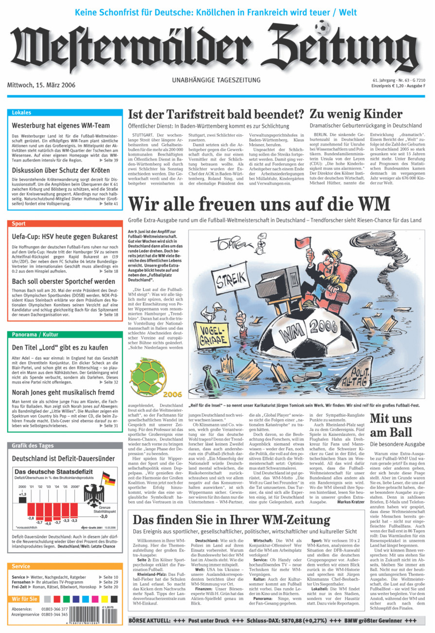 Westerwälder Zeitung vom Mittwoch, 15.03.2006