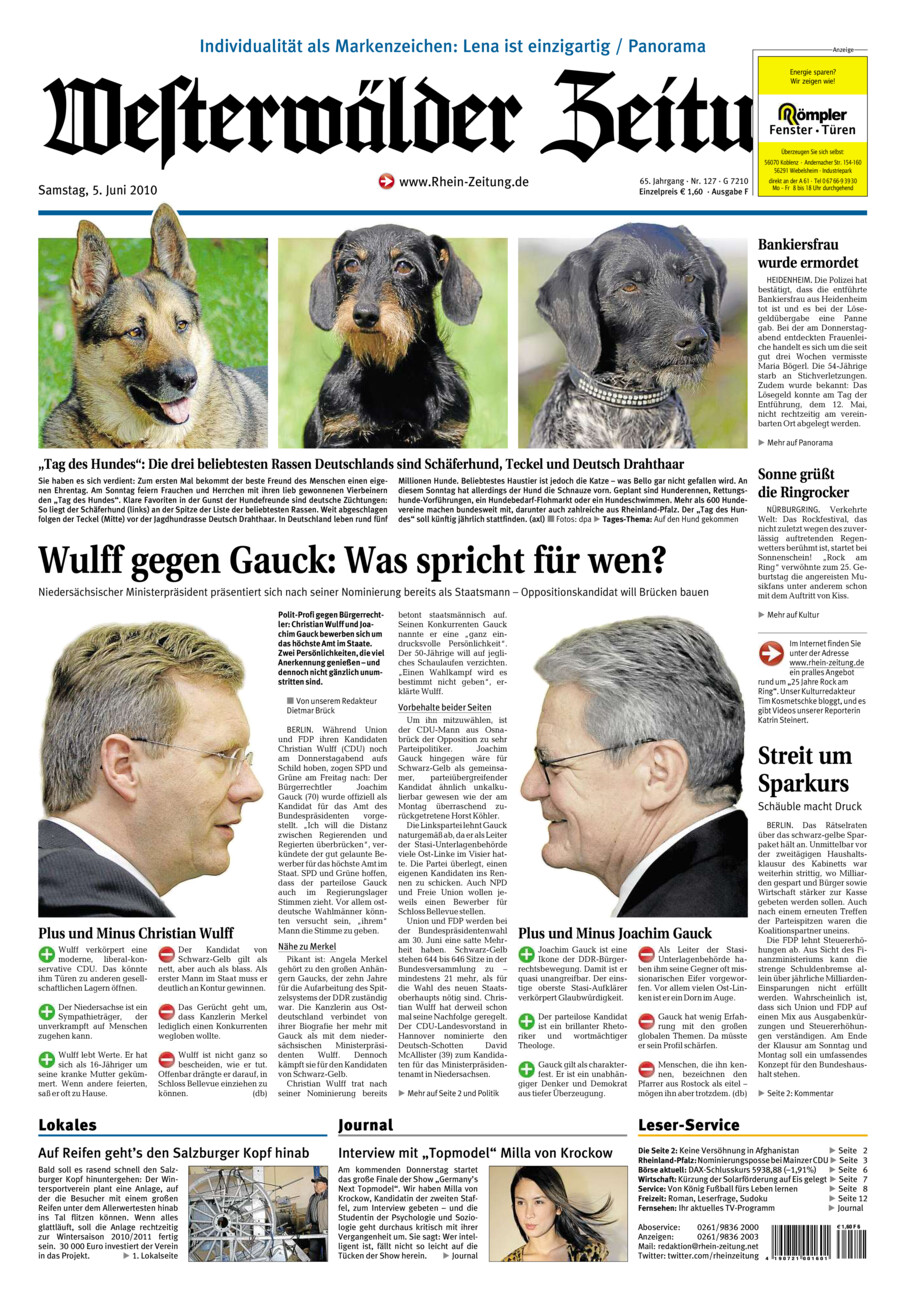 Westerwälder Zeitung vom Samstag, 05.06.2010