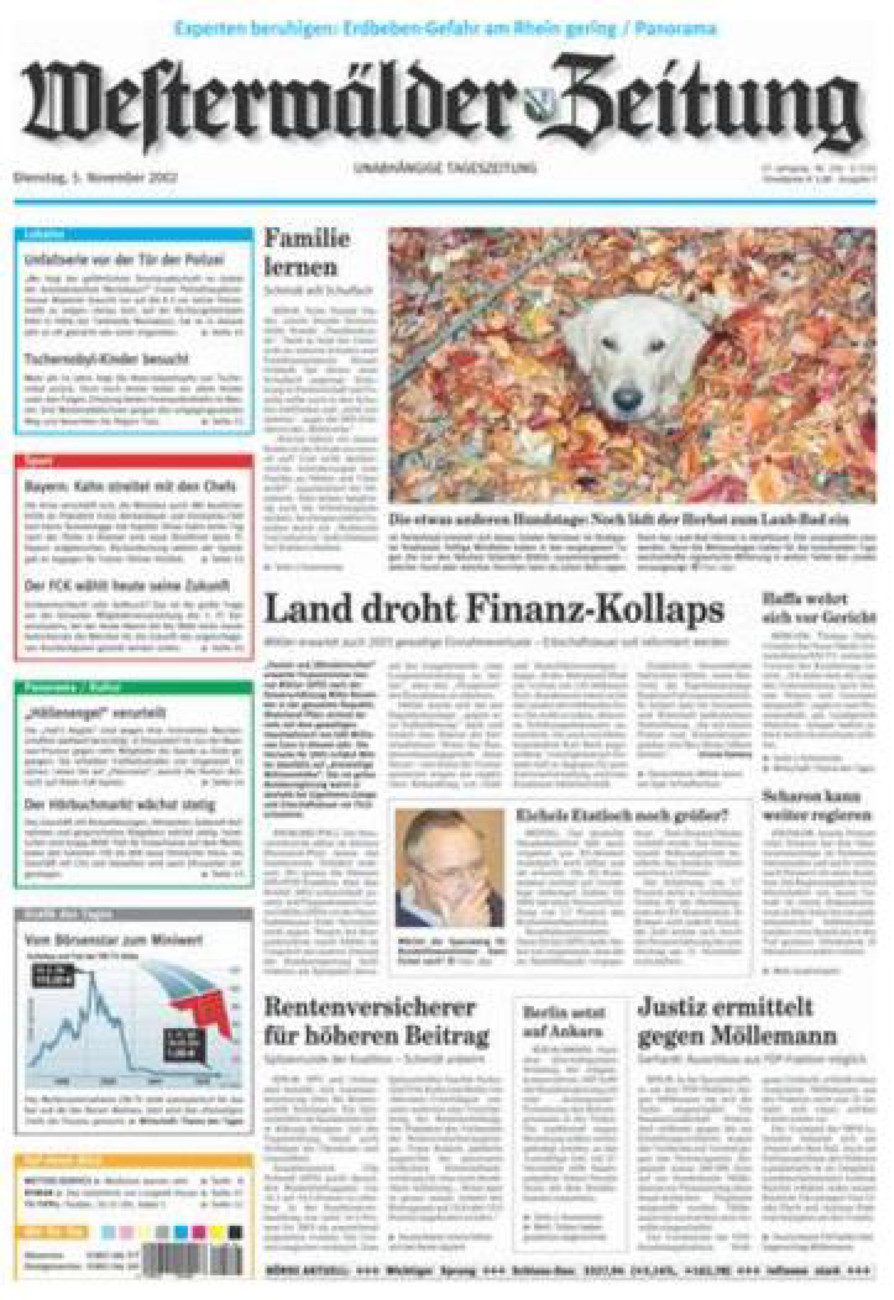 Westerwälder Zeitung vom Dienstag, 05.11.2002