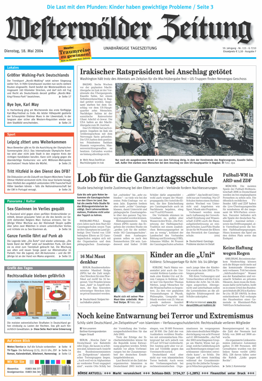 Westerwälder Zeitung vom Dienstag, 18.05.2004