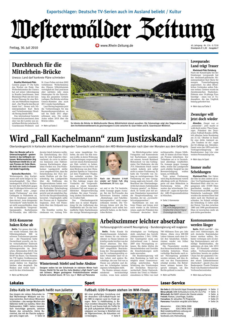 Westerwälder Zeitung vom Freitag, 30.07.2010