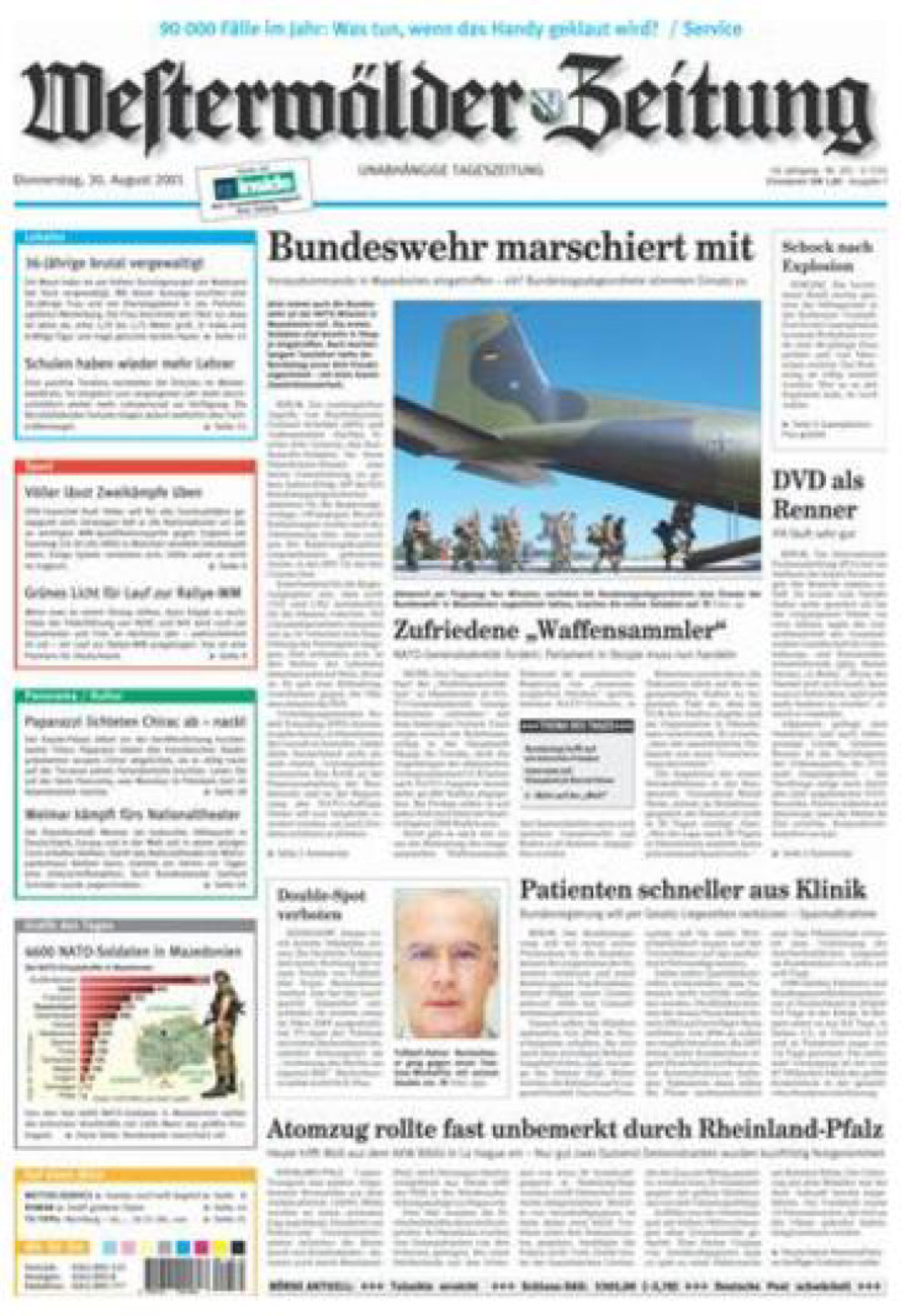 Westerwälder Zeitung vom Donnerstag, 30.08.2001