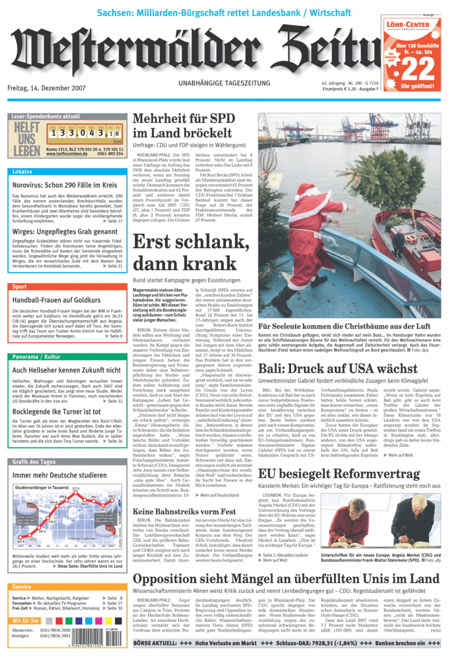 Westerwälder Zeitung vom Freitag, 14.12.2007
