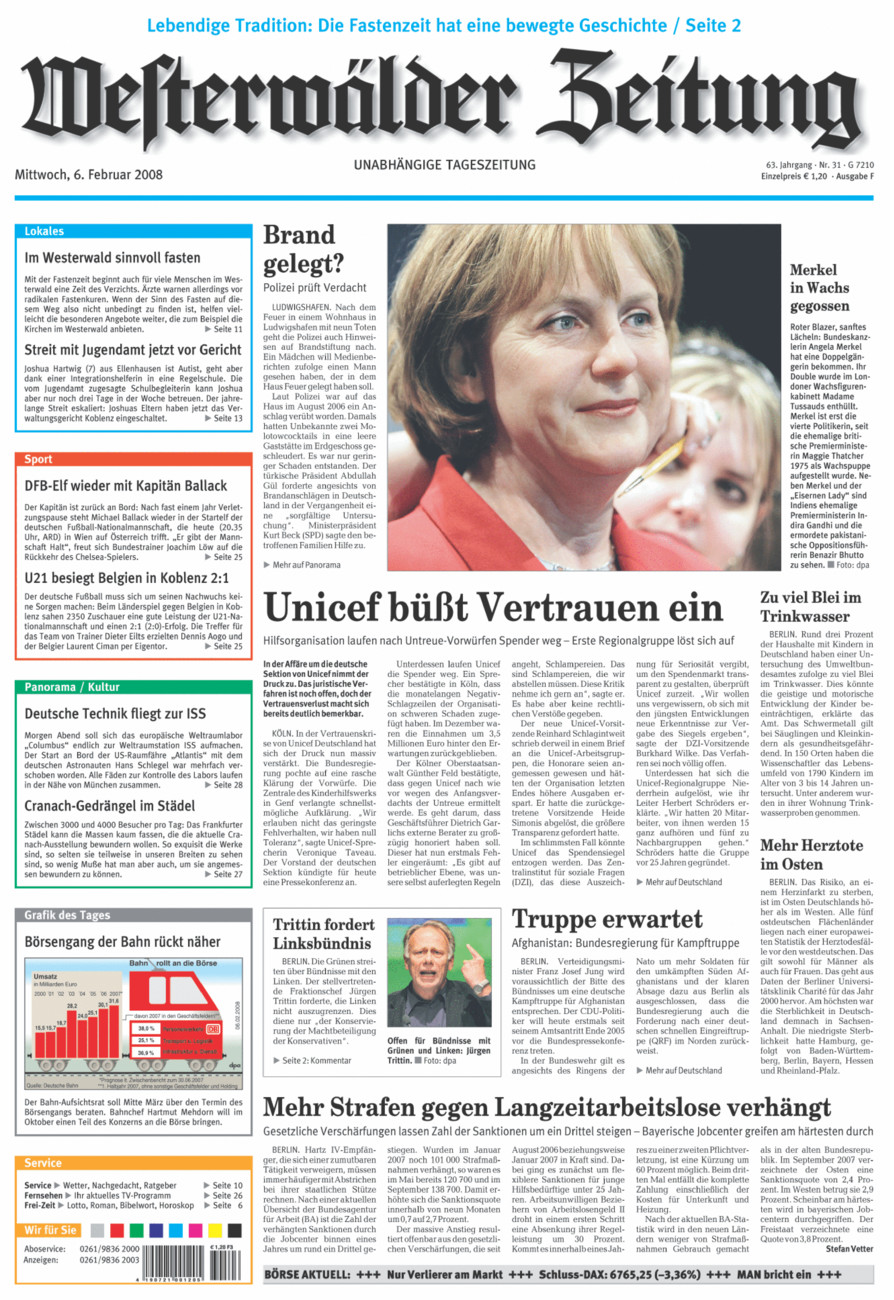 Westerwälder Zeitung vom Mittwoch, 06.02.2008