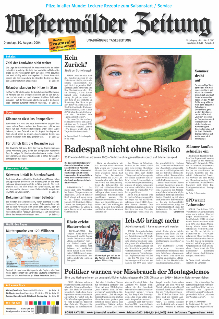 Westerwälder Zeitung vom Dienstag, 10.08.2004