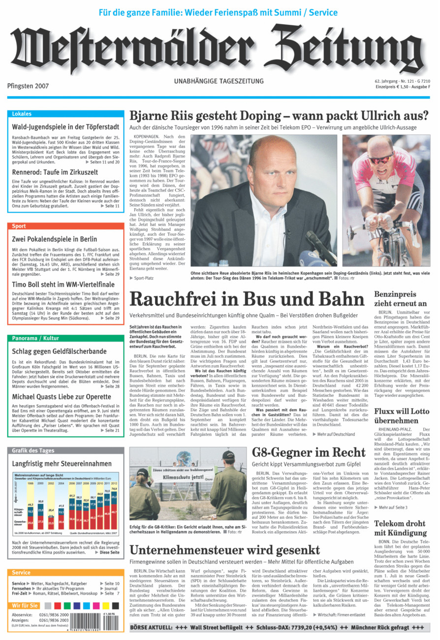 Westerwälder Zeitung vom Samstag, 26.05.2007