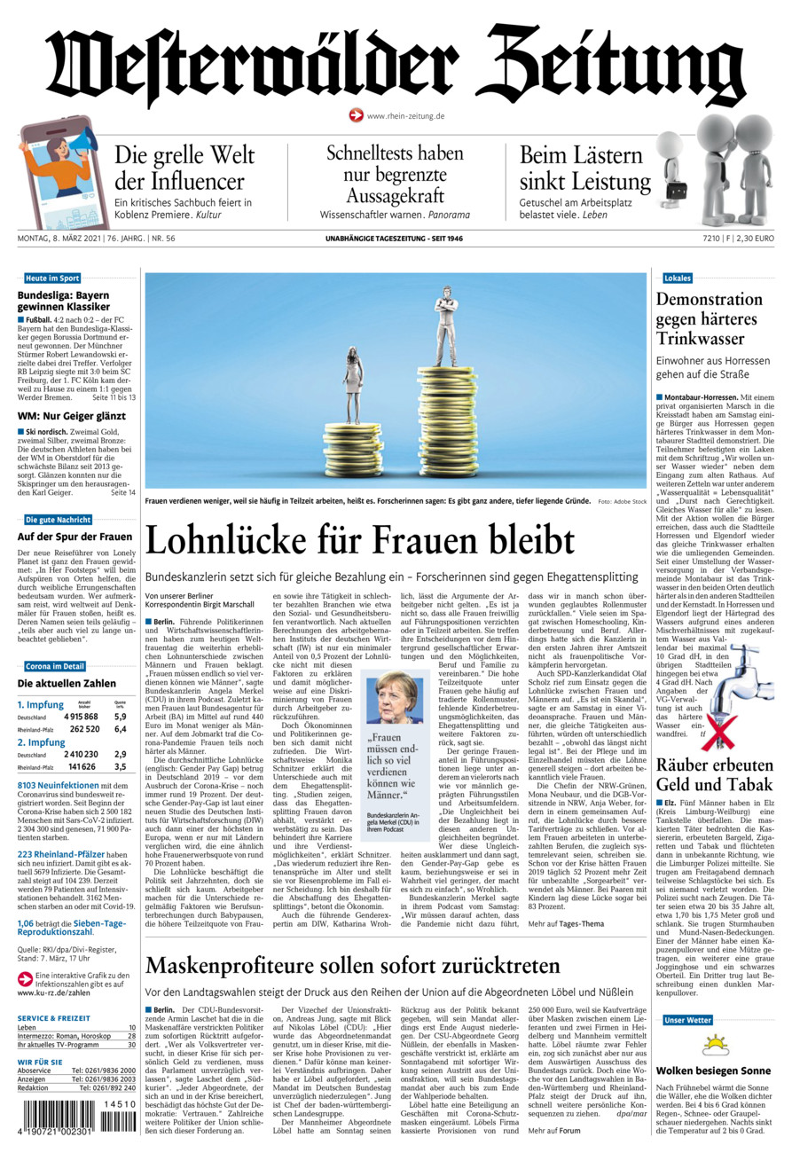 Westerwälder Zeitung vom Montag, 08.03.2021