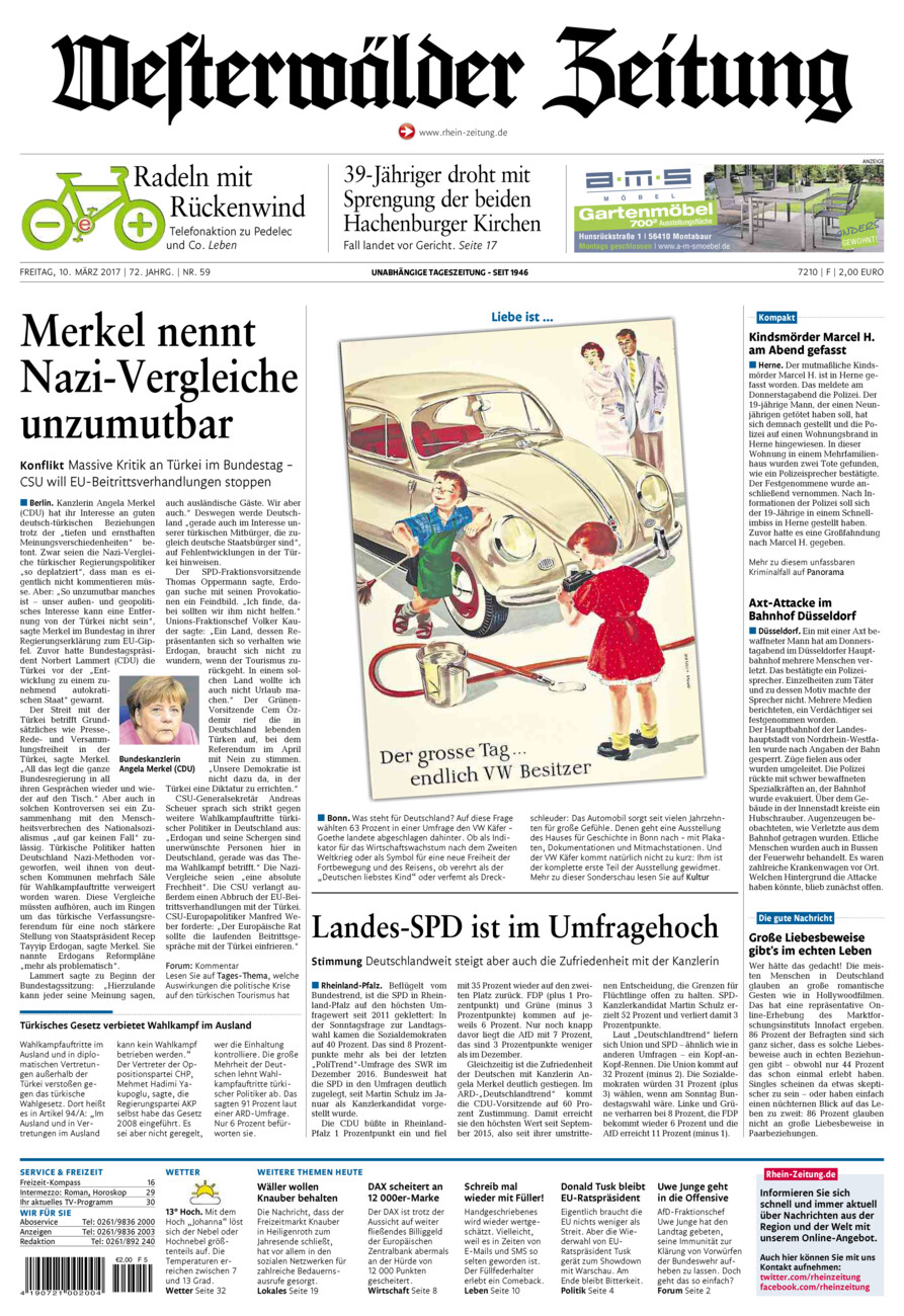 Westerwälder Zeitung vom Freitag, 10.03.2017
