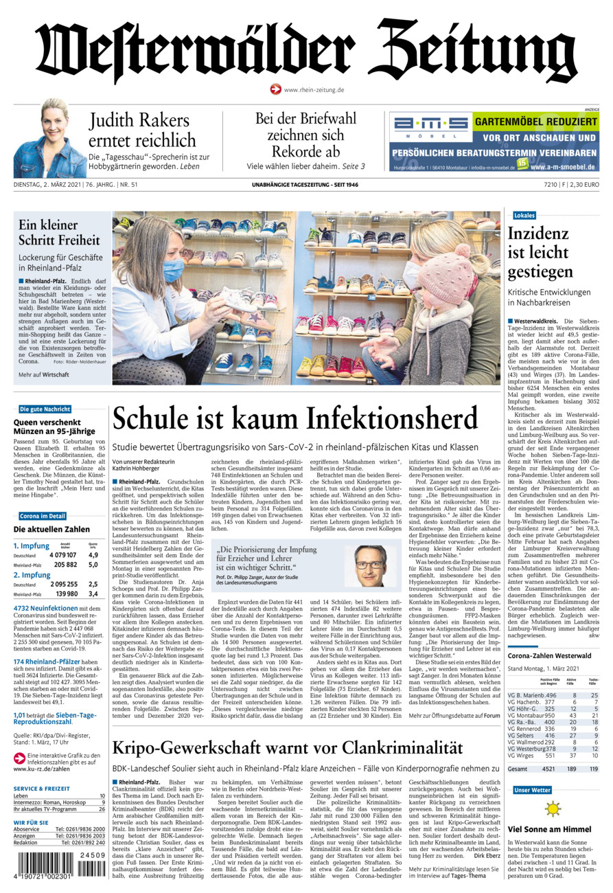 Westerwälder Zeitung vom Dienstag, 02.03.2021