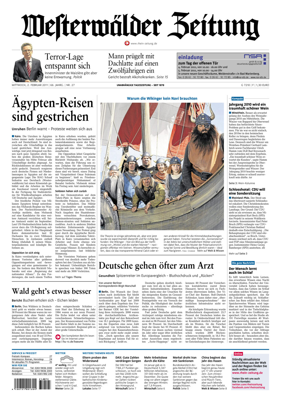 Westerwälder Zeitung vom Mittwoch, 02.02.2011
