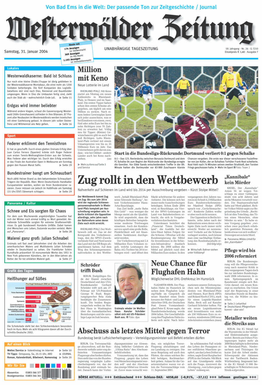 Westerwälder Zeitung vom Samstag, 31.01.2004