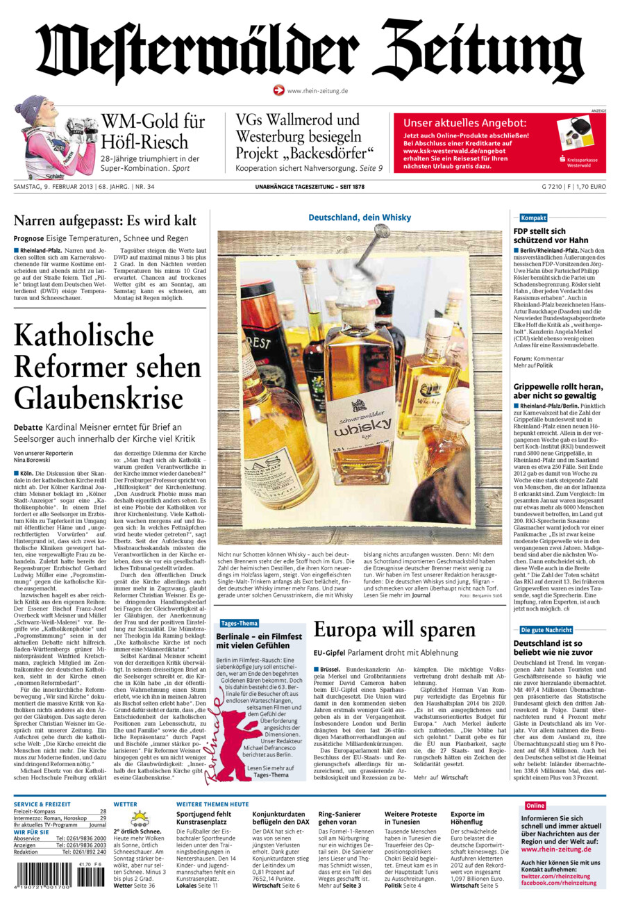 Westerwälder Zeitung vom Samstag, 09.02.2013