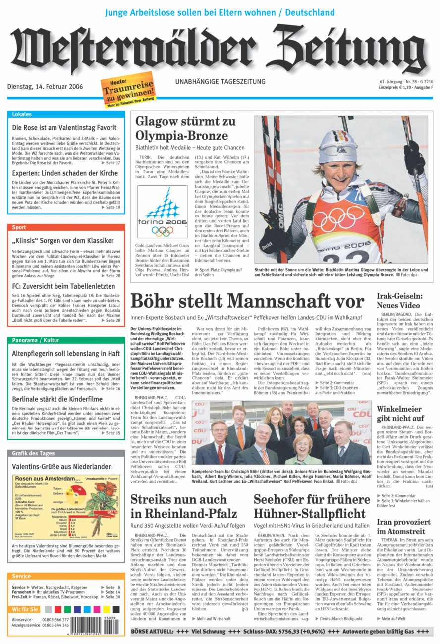 Westerwälder Zeitung vom Dienstag, 14.02.2006