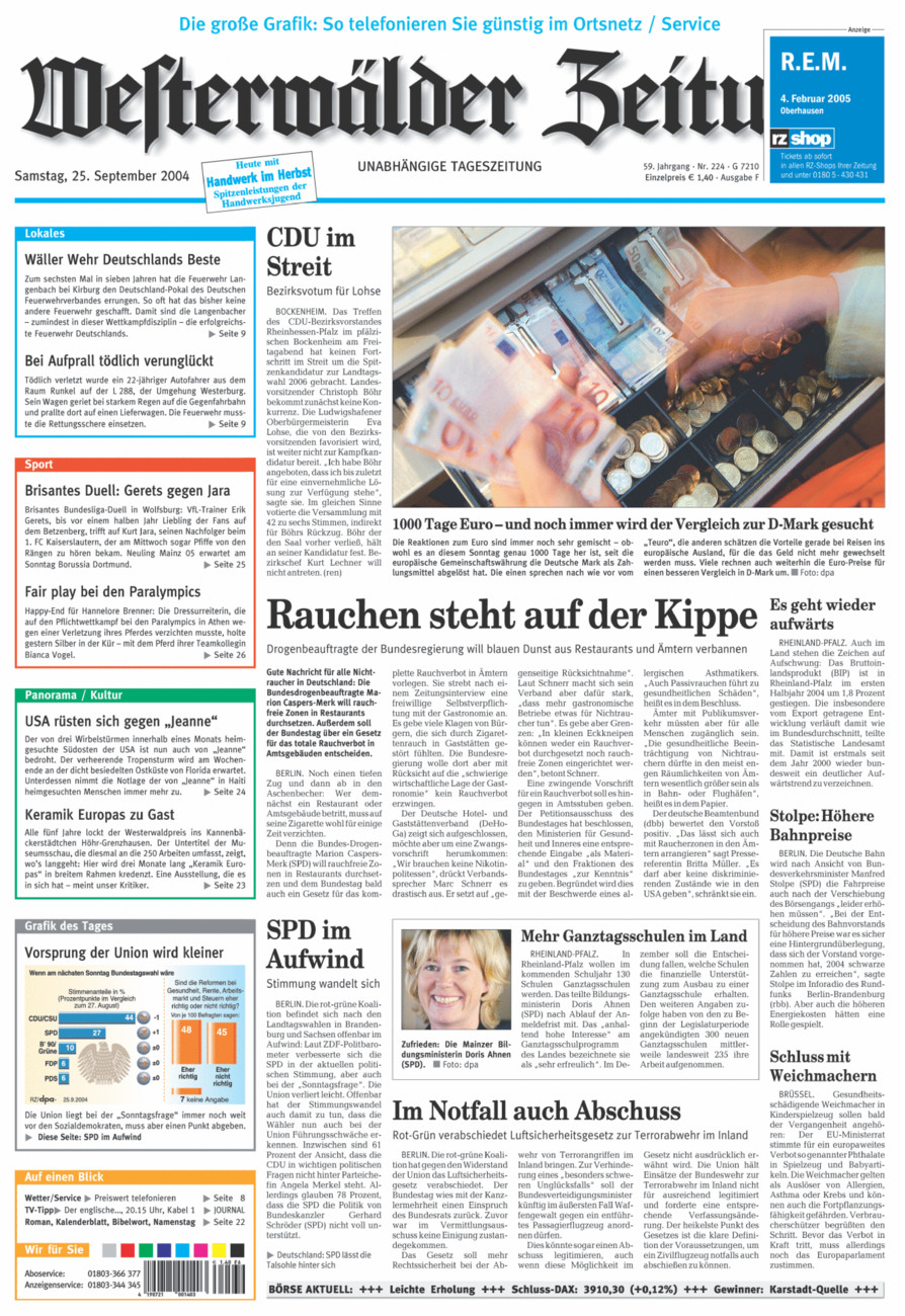 Westerwälder Zeitung vom Samstag, 25.09.2004