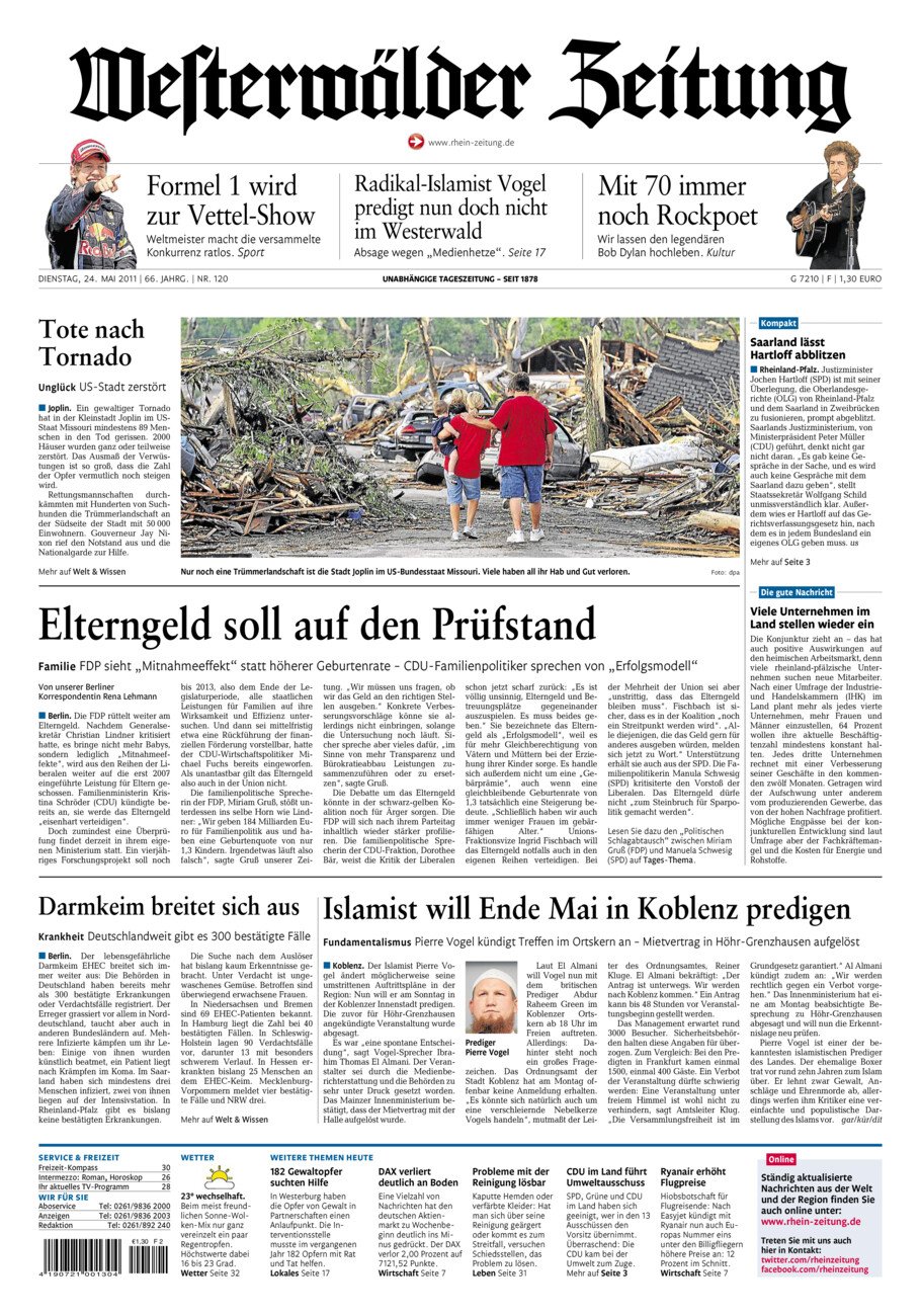 Westerwälder Zeitung vom Dienstag, 24.05.2011