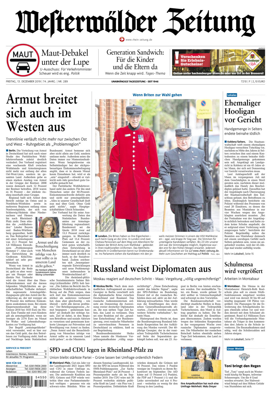 Westerwälder Zeitung vom Freitag, 13.12.2019