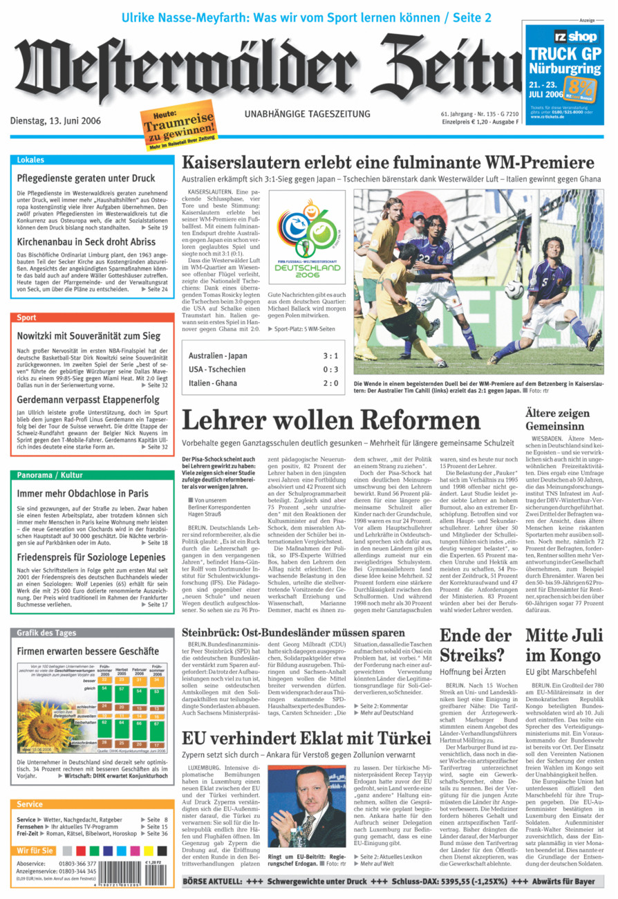 Westerwälder Zeitung vom Dienstag, 13.06.2006