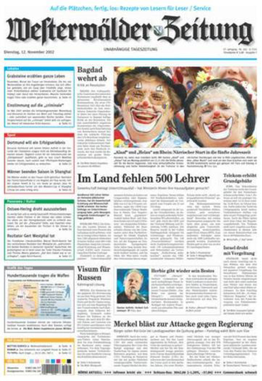 Westerwälder Zeitung vom Dienstag, 12.11.2002