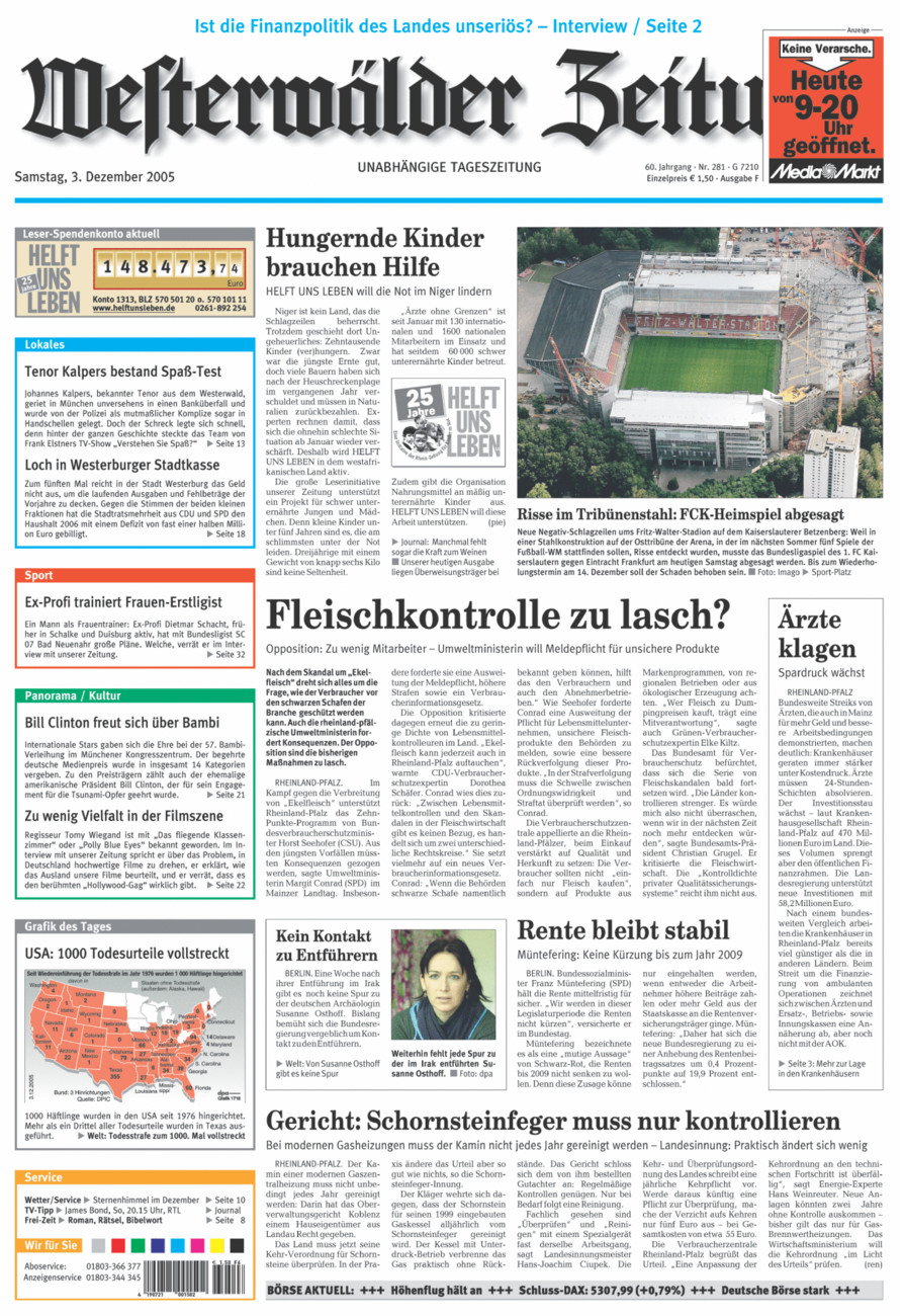 Westerwälder Zeitung vom Samstag, 03.12.2005