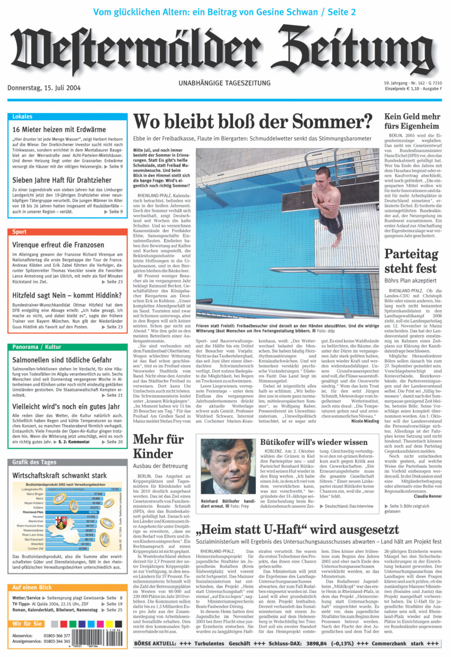 Westerwälder Zeitung vom Donnerstag, 15.07.2004