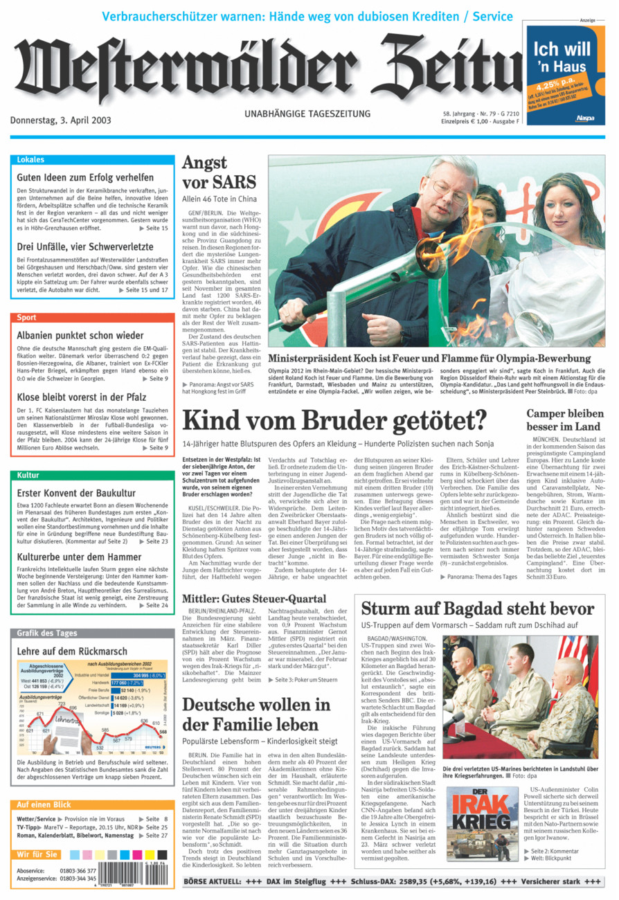 Westerwälder Zeitung vom Donnerstag, 03.04.2003