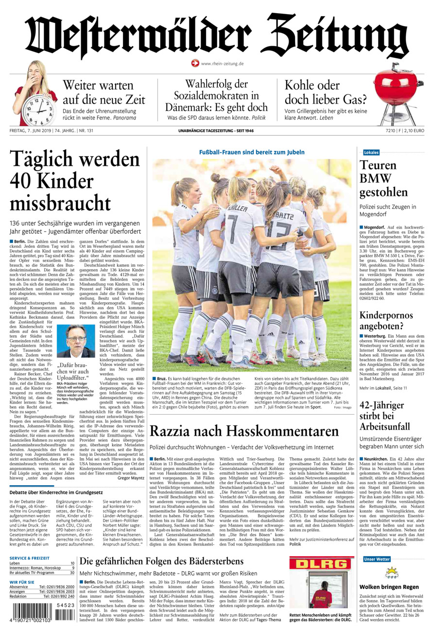 Westerwälder Zeitung vom Freitag, 07.06.2019