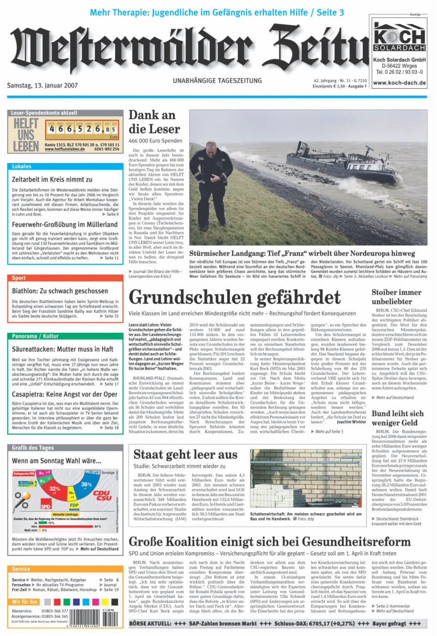 Westerwälder Zeitung vom Samstag, 13.01.2007