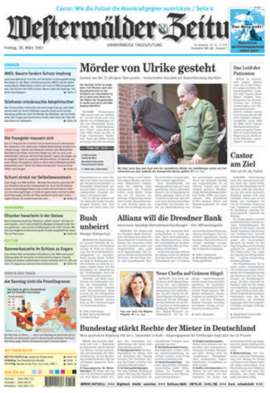 Westerwälder Zeitung vom Freitag, 30.03.2001