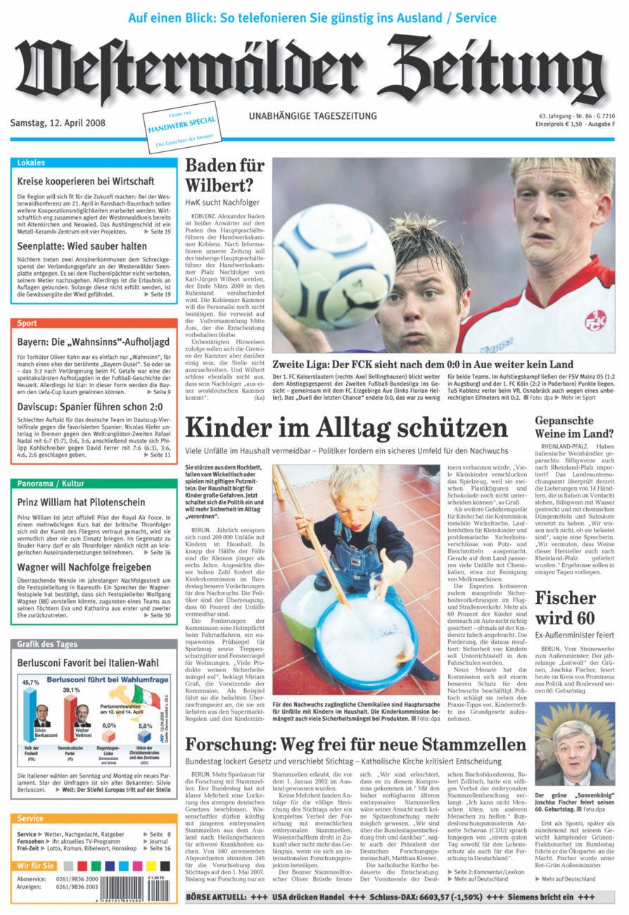 Westerwälder Zeitung vom Samstag, 12.04.2008